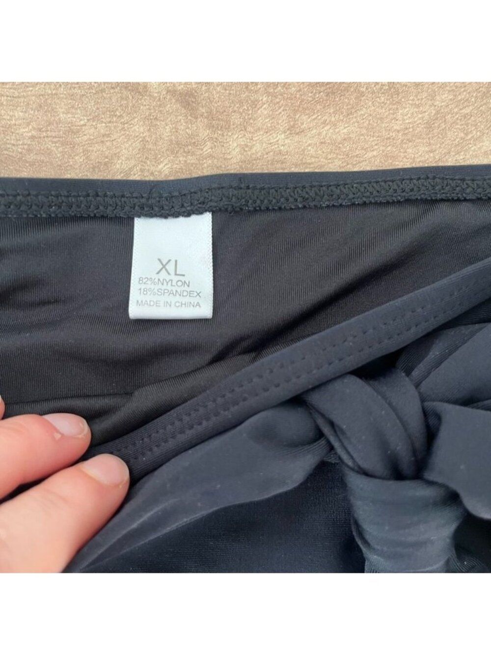 NWOT Black Bikini Bottom Tye Side swimsuit Bottom Only Size XL - Picture 5 of 5